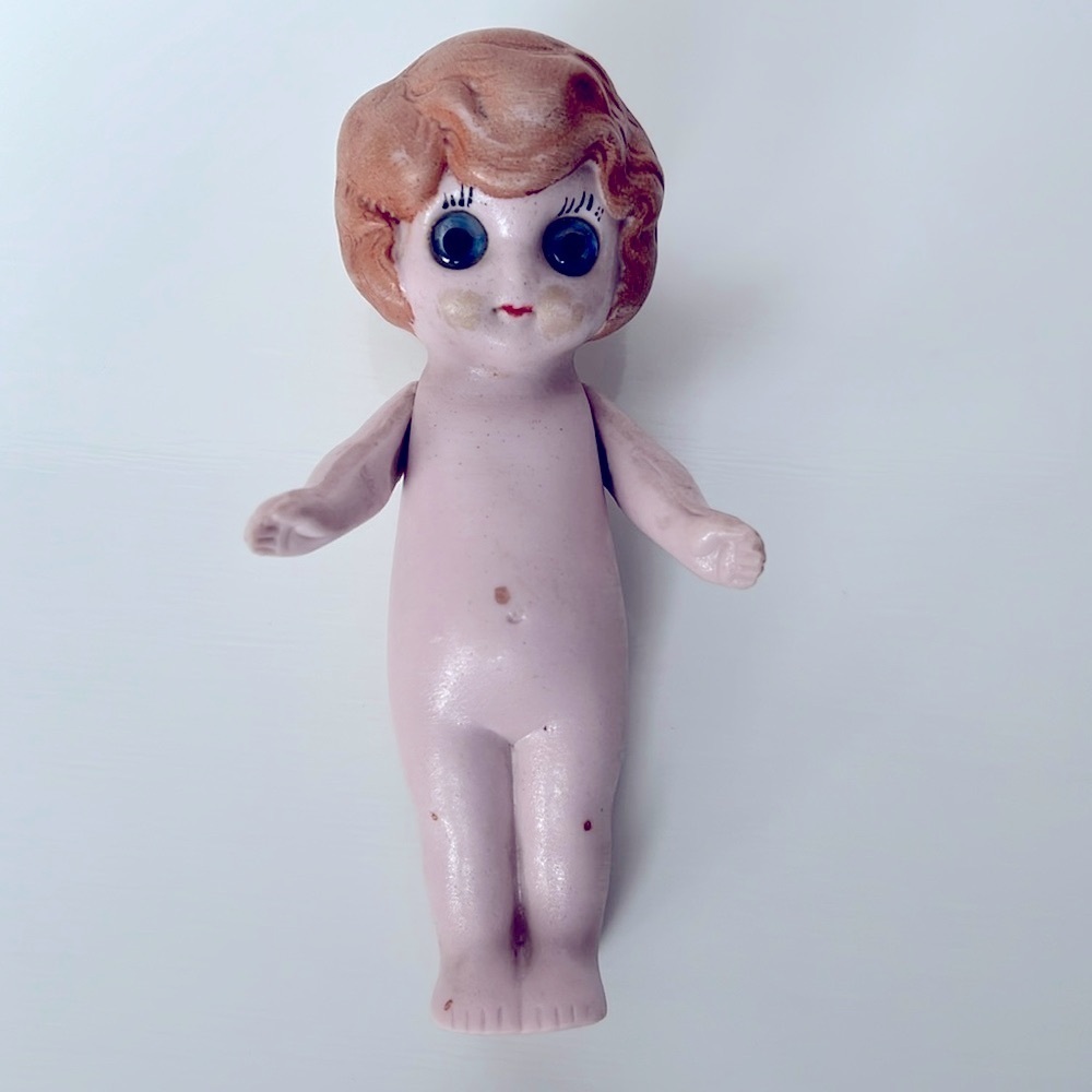 Vintage German Bisque Doll Glass Eye Articulate Arms